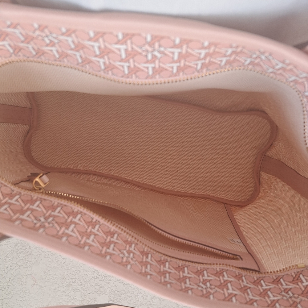 Tory Burch Pink Patterned Leather Tote - Picture 9 of 11